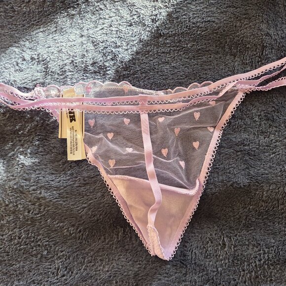 Victoria's Secret Pink! Light purple Wink double strap mesh V-string Panties XL - Picture 3 of 4